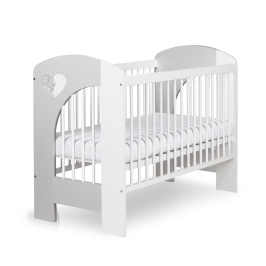 Детская кроватка Klups NEL HEART WHITE-GREY 120x60