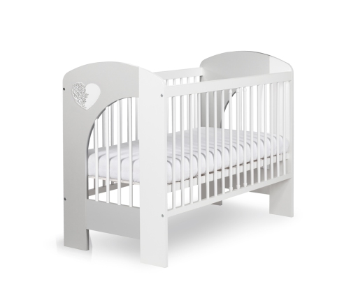 Bērnu gulta Klups NEL HEART WHITE-GREY 120x60