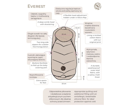 Bērnu ratu guļammaiss Everest Habanera