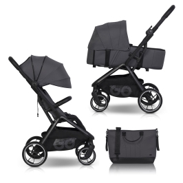 EasyGo Zoya Cloudy Gray Baby Stroller 2-in-1