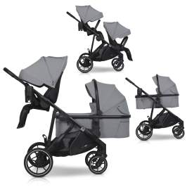 EasyGo Duoflex Cloudy Gray Twin Stroller