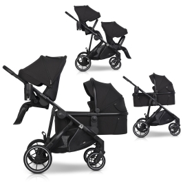 Easygo Duoflex Ebony Black Twin Stroller