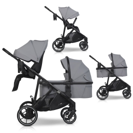 EasyGo Duoflex Cloudy Gray Twin Stroller