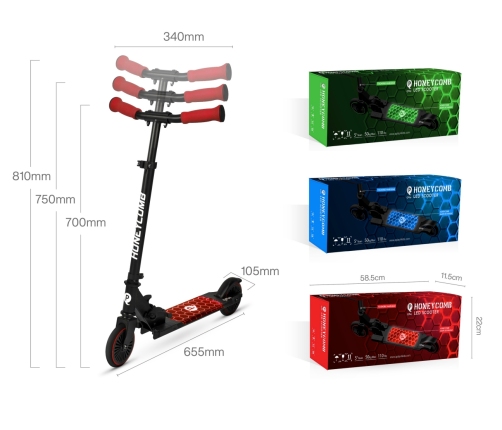 Skrejritenis Qplay Hulajnoga Honeycomb Red