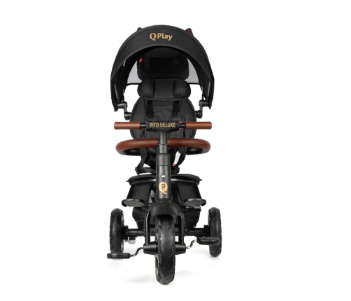 Bērnu trīsritenis Qplay Rito Deluxe Rubber Black