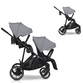 EasyGo Duoflex Cloudy Gray Twin Stroller