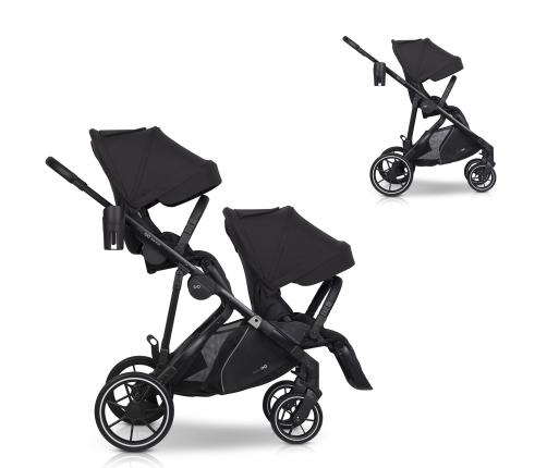 EasyGo Duoflex Ebony Black Twin Stroller