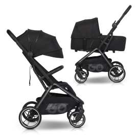 EasyGo Zoya Ebony Black Baby Stroller 2-in-1