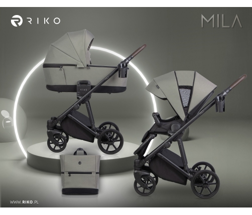 Riko Mila 01 Khaki Bērnu rati 2 in 1