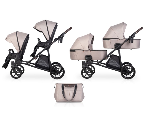 Riko Musso 01 Taupe Dvīņu rati 2in1
