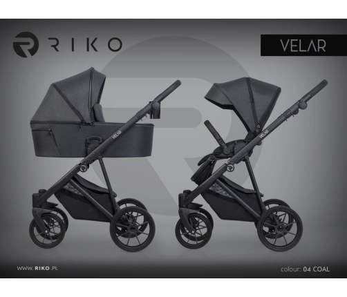 Riko Velar 04 Coal Детская коляска 2in1