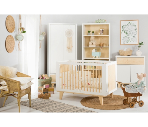 Bērnu gulta KLUPS LYDIA PINE-WHITE 140x70