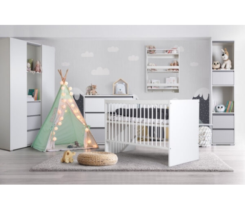 Bērnu gulta Klups DALIA WHITE-GREY 140x70