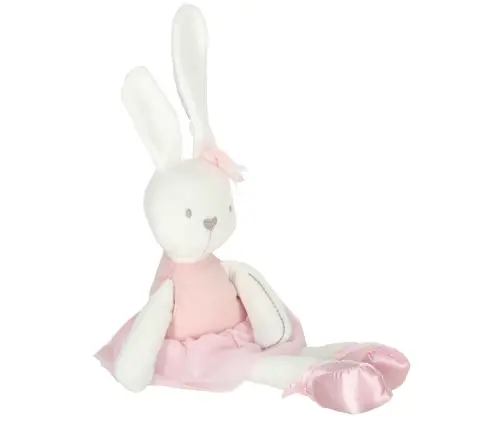 Plīša talismans trusis rozā kleitā 42cm