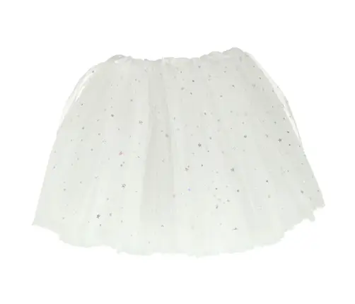 Vienradža karnevāla kostīms galvas lente + svārki balts 3-6 gadi