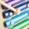 Bērnu ratiņu koka izglītojošais kubs 6in1