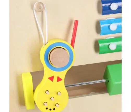 Bērnu ratiņu koka izglītojošais kubs 6in1