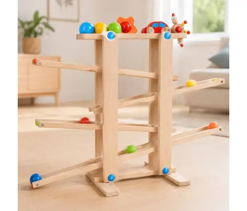 Koka montessori bumbiņu trase XXL