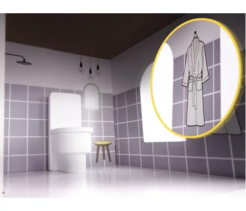 Koka leļļu māja + mēbeles 70cm pelēka