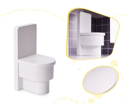 Koka leļļu māja + mēbeles 70cm pelēka