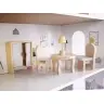 Koka leļļu māja + mēbeles 70cm pelēka