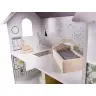 Koka leļļu māja + mēbeles 70cm pelēka