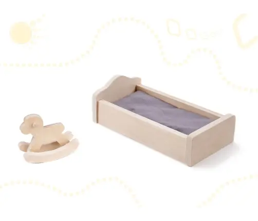 Koka leļļu māja + mēbeles 70cm pelēka