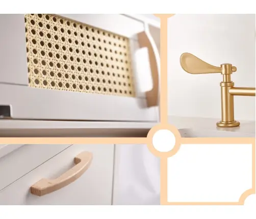 Bērnu retro MDF koka virtuve ar BOHO aksesuāriem