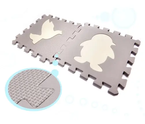 Putu puzles paklājs / rotaļu komplekts bērniem 36el. pelēks-ecru