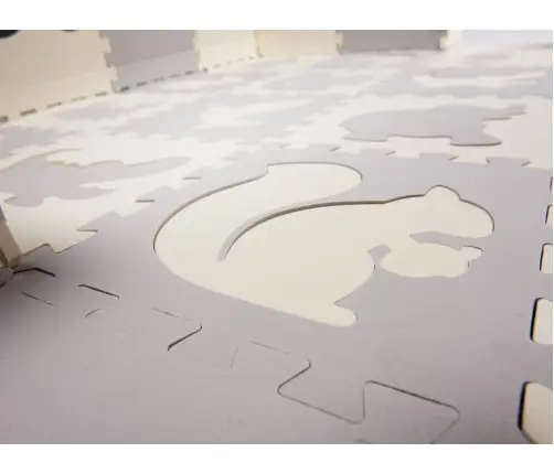 Putu puzles paklājs / rotaļu komplekts bērniem 36el. pelēks-ecru