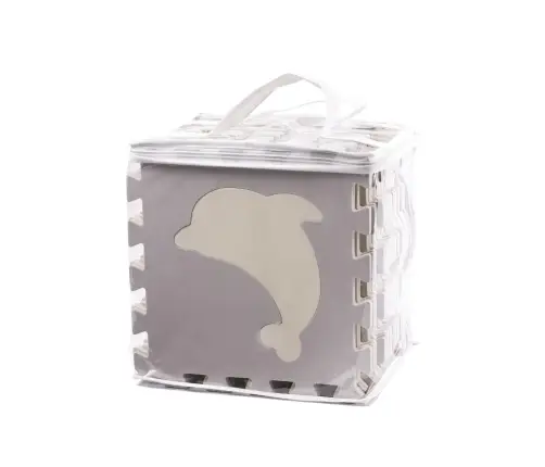 Putu puzles paklājs / rotaļu komplekts bērniem 36el. pelēks-ecru