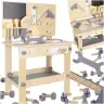 Koka darbnīca ar instrumentiem uz galda DIY komplekts