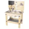 Koka darbnīca ar instrumentiem uz galda DIY komplekts