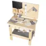 Koka darbnīca ar instrumentiem uz galda DIY komplekts