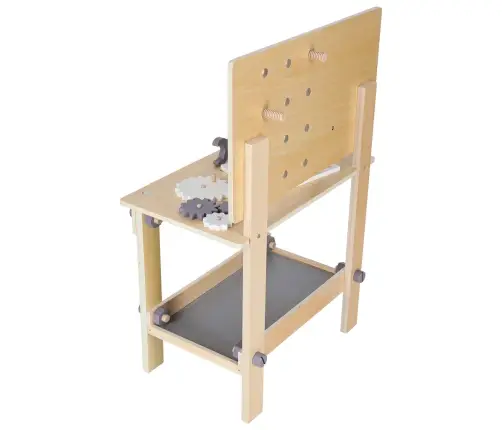 Koka darbnīca ar instrumentiem uz galda DIY komplekts