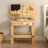 Koka darbnīca ar instrumentiem uz galda DIY komplekts