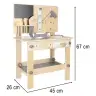 Koka darbnīca ar instrumentiem uz galda DIY komplekts