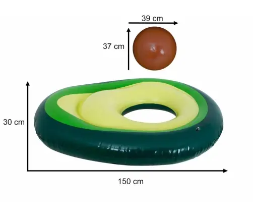 Piepūšamais peldēšanas matracis ar avokado bumbu ar sēklām 150cm XL
