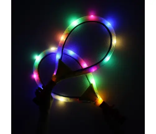 LED izgaismotas tenisa raketes + šautriņas