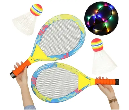 LED izgaismotas tenisa raketes + šautriņas