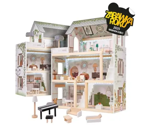 LULILO koka leļļu māja FLORO boho LED