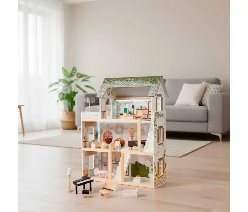 LULILO koka leļļu māja FLORO boho LED