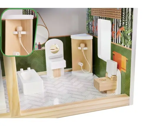 LULILO koka leļļu māja FLORO boho LED