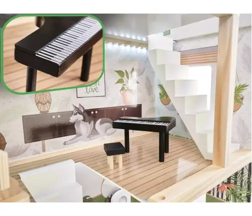 LULILO koka leļļu māja FLORO boho LED