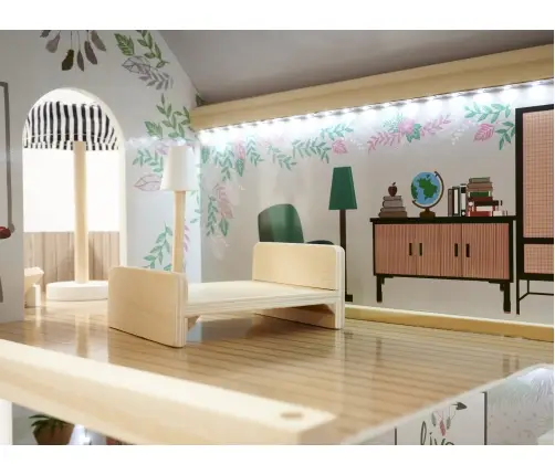 LULILO koka leļļu māja FLORO boho LED