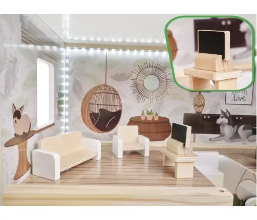 LULILO koka leļļu māja FLORO boho LED