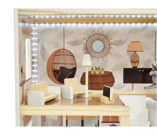 LULILO koka leļļu māja FLORO boho LED