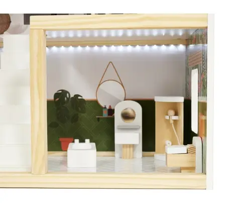 LULILO koka leļļu māja FLORO boho LED