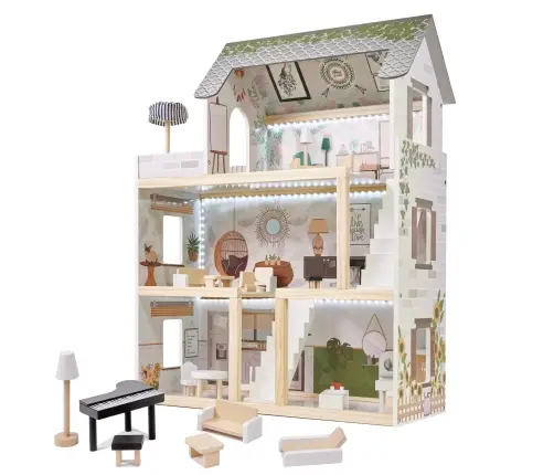 LULILO koka leļļu māja FLORO boho LED