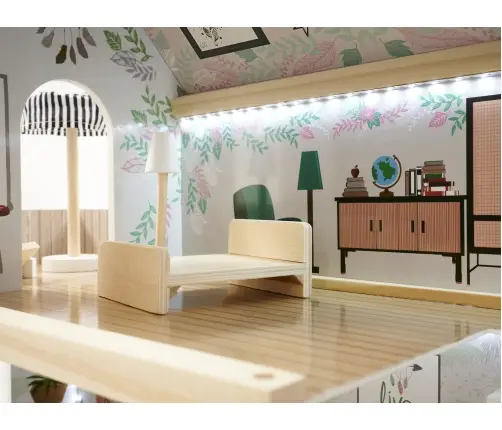 LULILO koka leļļu māja FLORO boho LED